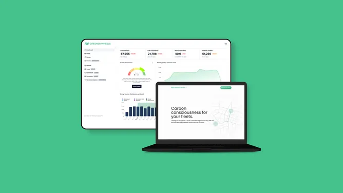 Greener Wheels' website pages